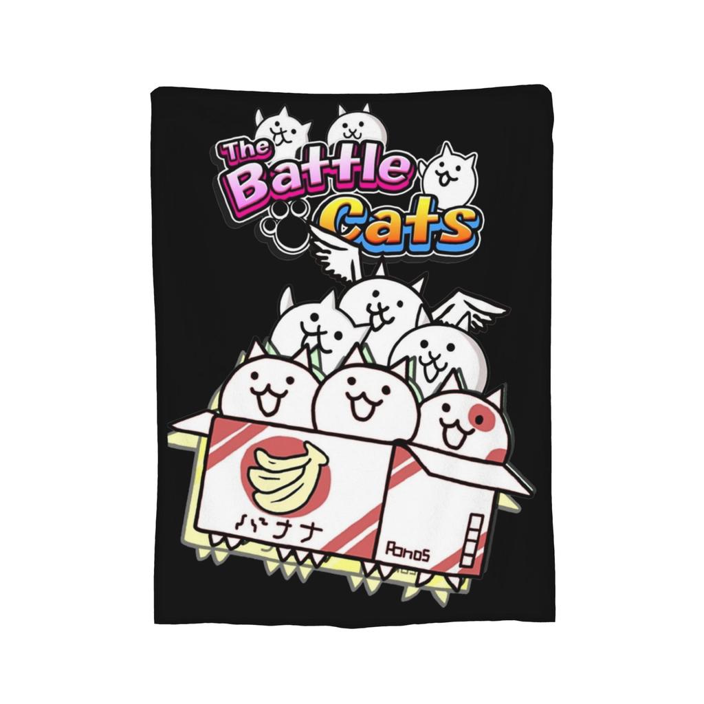 Spel Tecknad film The Battle Cats Filt Sammet Tryckt Bärbar Varm Pläd för Soffa Utomhus Sängöverkast