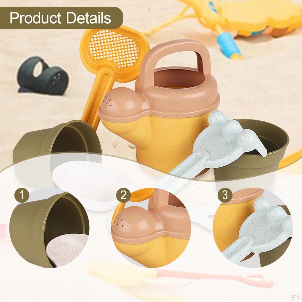 6 Pieces Beach Toys,Sandbox Toy,Sensory Playset,Sand Bucket and Shovels Set Sand Toys for