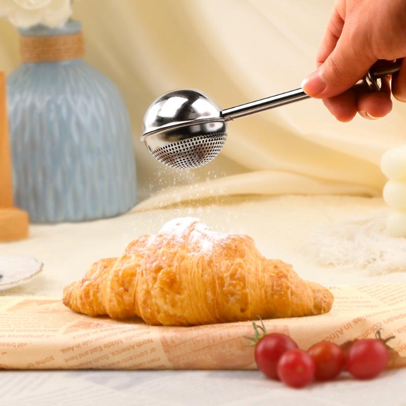 1 Stück Edelstahl-Mehlstreuer mit feinem Sieb und ergonomischem Griff, perfekt zum Backen, Dessertverzieren und für die Küche