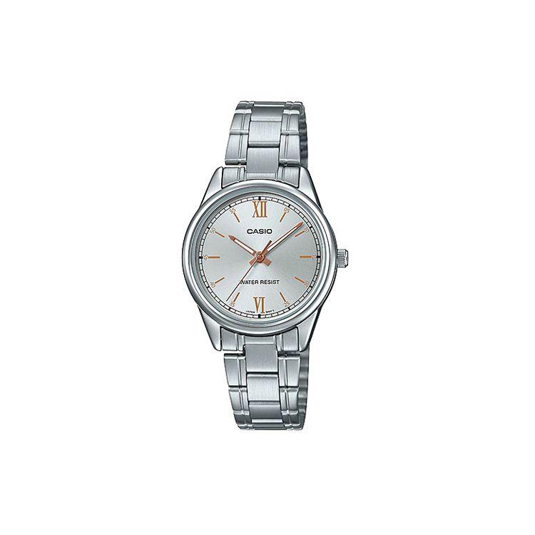 

Casio Dress Series Fashion Business Retro Versatile Classic Pointer Silver Dial Waterproof Quartz Movement Stainless Steel Strap LTP-V005D-7B2 Regular Watch Box,Silver