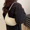 Ladies' Crescent Shaped Crossbody Bag with Detachable Adjustable Shoulder Strap, Magnetic Closure, and Gold Hardware Accessories Shoulder Bag