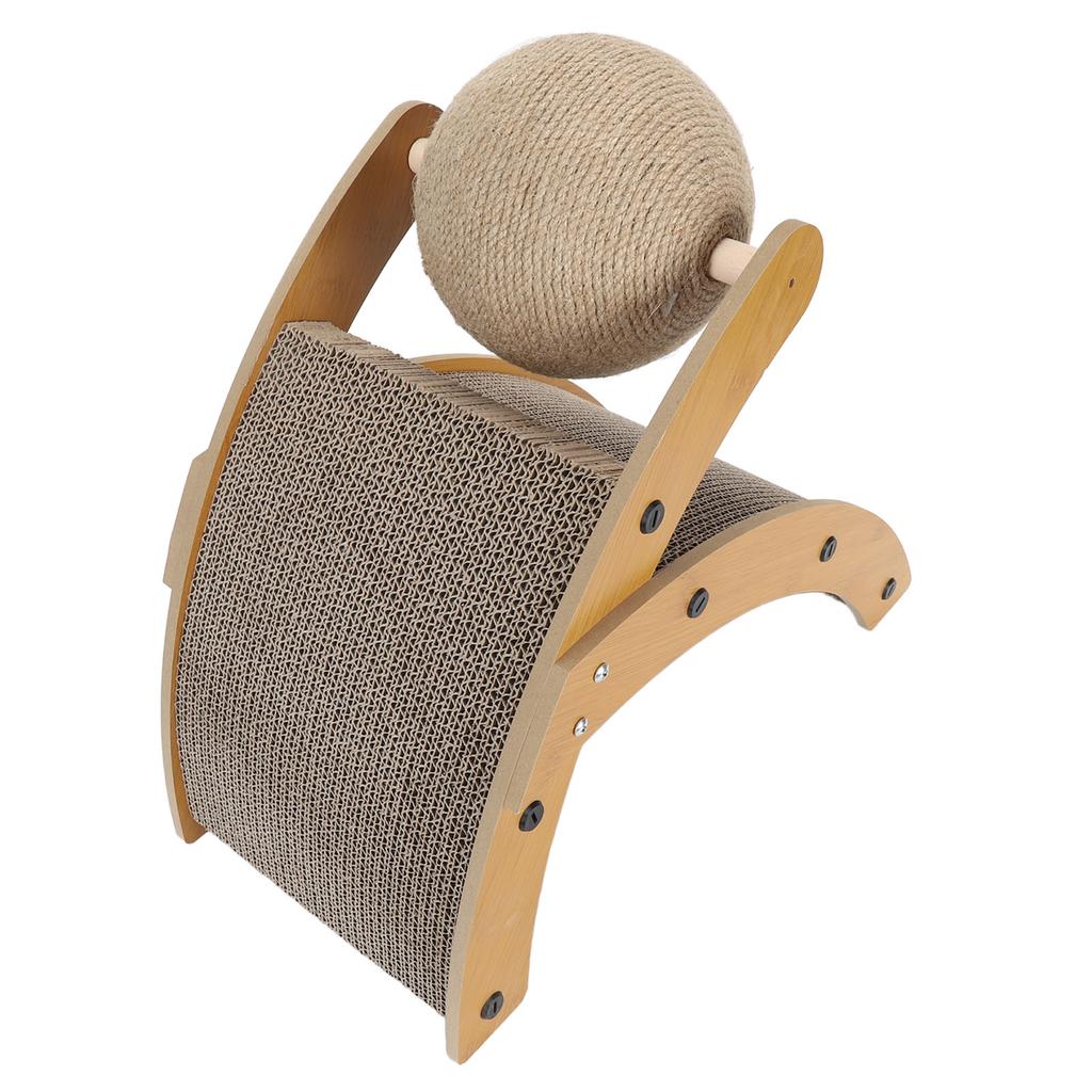 Škrabadlo pro kočky Podložka na škrábání pro kočky s otočnou koulí Vertikální zakřivená škrabací podložka pro kočky Karton pro