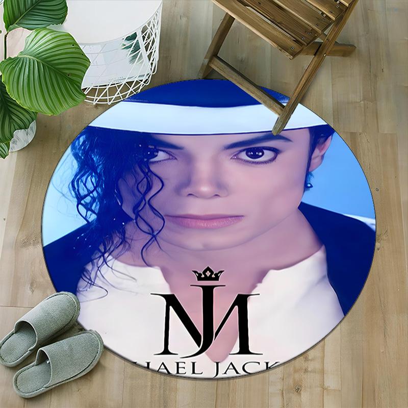 1pc Michael Jackson Carpet, Round Rug, Comfortable, Suitable for Entryways, Living Rooms, Office, And Bedrooms, Christmas Decoration