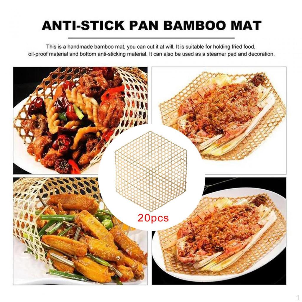 20 Pieces Bamboo Cooking Mats for Food Preparation And Serving