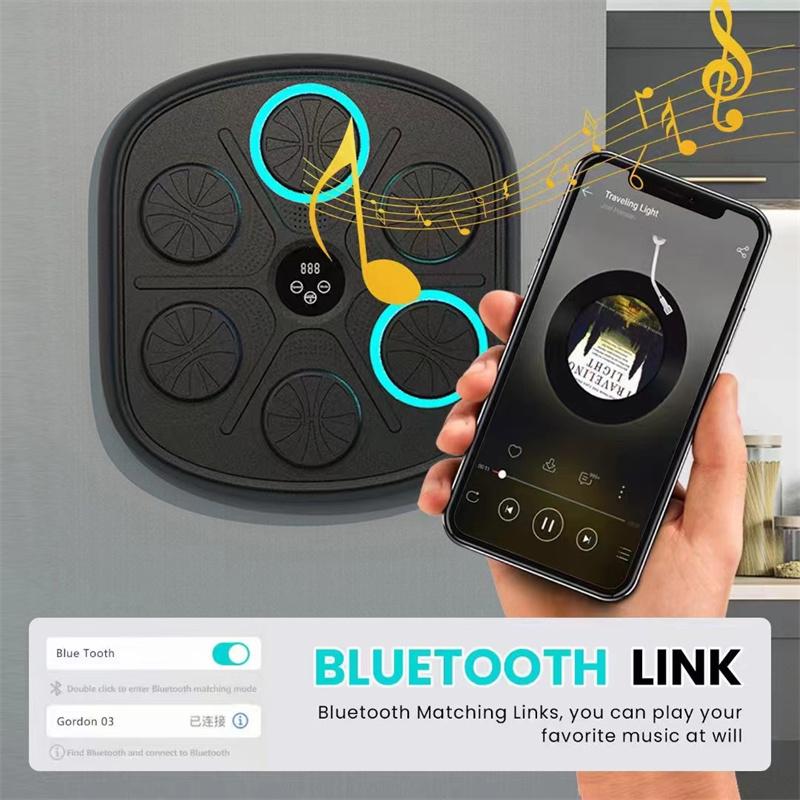 Musik Boxsack Ziel anpassbar Fit-Modus Digitalanzeige Wand Boxen Trainingspolster Heim Stressabbau Bluetooth Elektronisches Wandziel