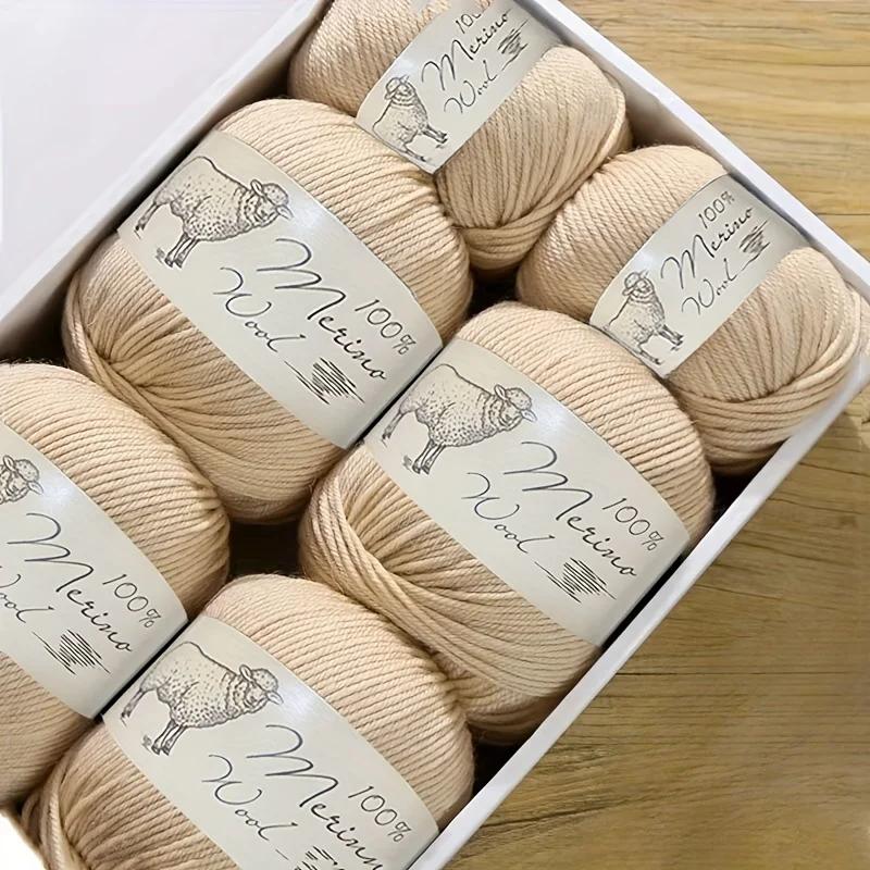 

6 мотков пряжи премиум-класса из мериносовой шерсти для шалей, камвольной толщины (600 г) Машинная стирка Сверхмягкая пряжа для вязания крючком для роскошных одеял DIY поделок