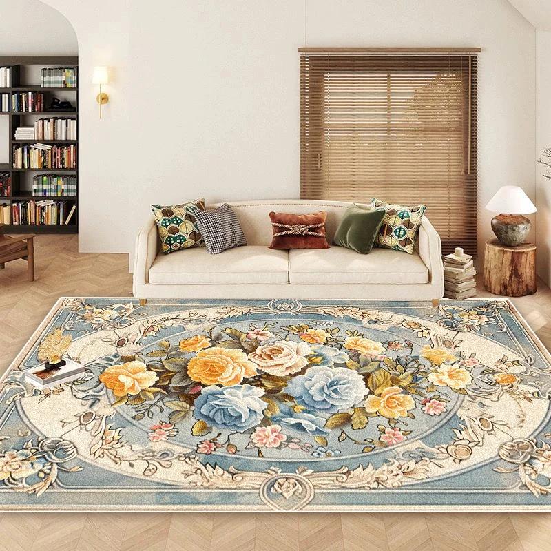Nordic Style Flower Carpets for Living Room High-grade Floral Decoration Bedroom Large Area Rugs Non-slip Lobby Sofa Area Mats