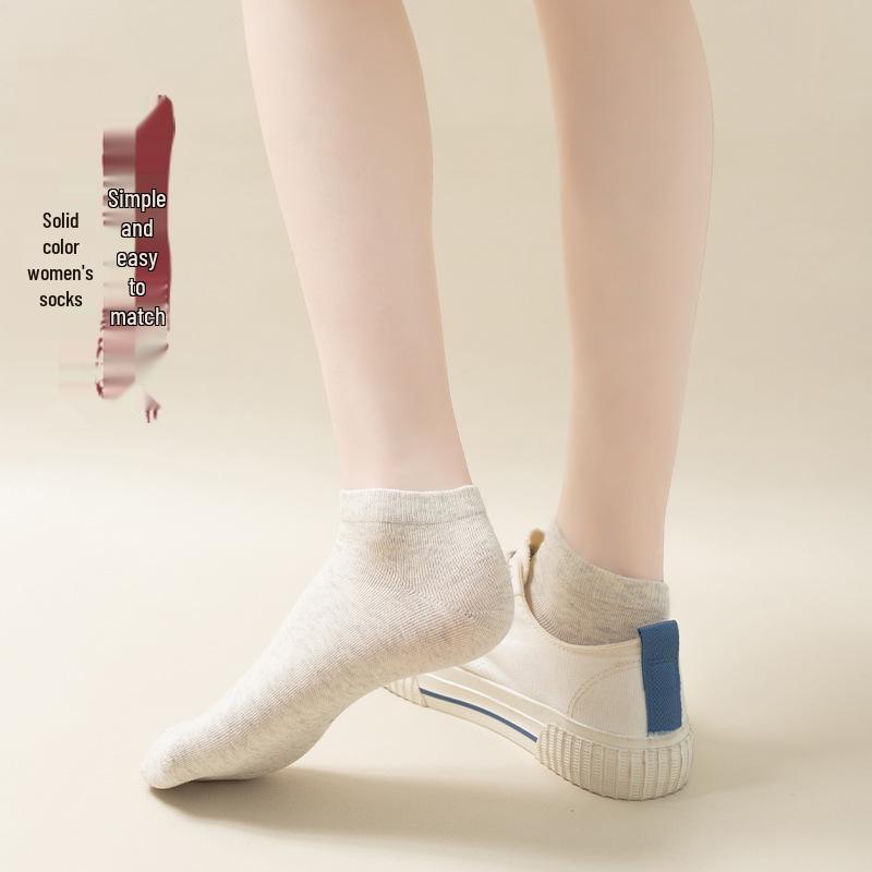Women's Summer Cotton Candy Color Low-Cut Antibacterial Socks