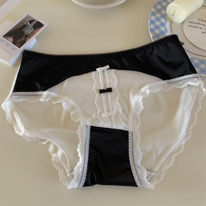 Plus Size Women's Summer Simple Pure Lace Nude 7A Antibacterial Cotton Crotch Triangle Briefs
