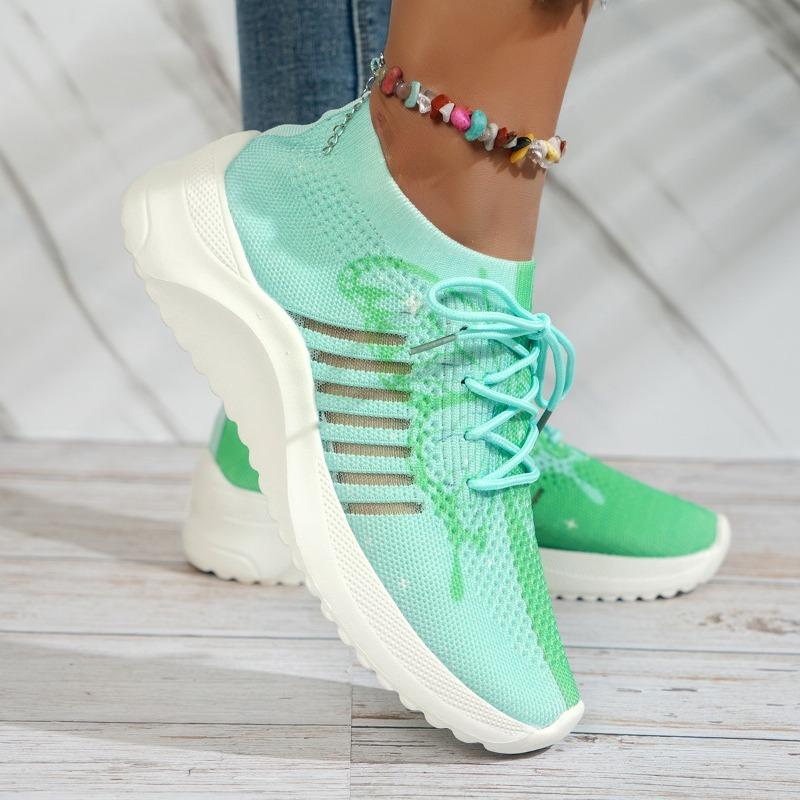 Butterfly Printed Breathable Sneakers for Women Lightweight Anti-Slip Woman's Sports Shoes  Fashion Lace-Up Tennis Shoes
