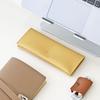 Common Nuovo Leather Business and Card Storage Flat Pouch Waterproof for Adults and Businesses Multi-Case Pen, Card, Slim, Lightweight, (Mustard)