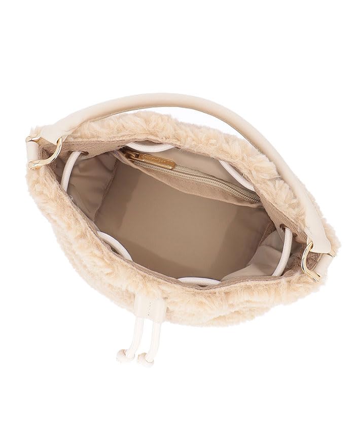 Official Shoulder Bag SM DRAWSTRING First Warm Beige Fur [LeSportsac] BAG/1061 Women's