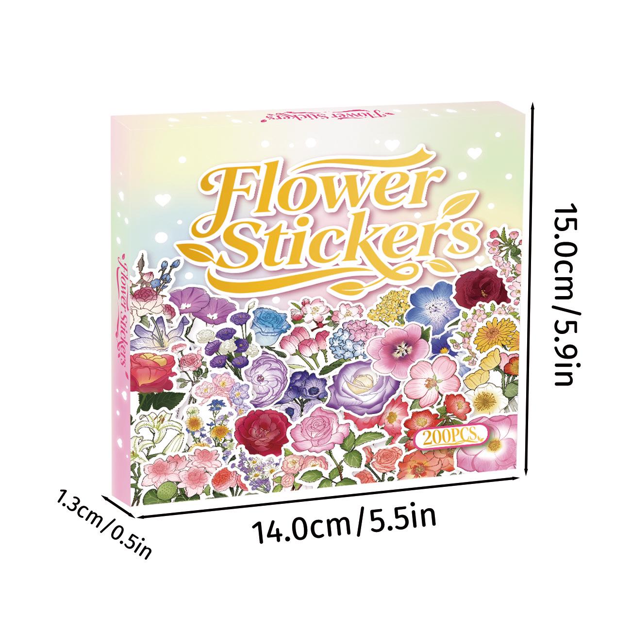 

200 Cartoon Flower Holographic Stickers for Phone Cases, Journals, and More - Creative INS Style for Girls.