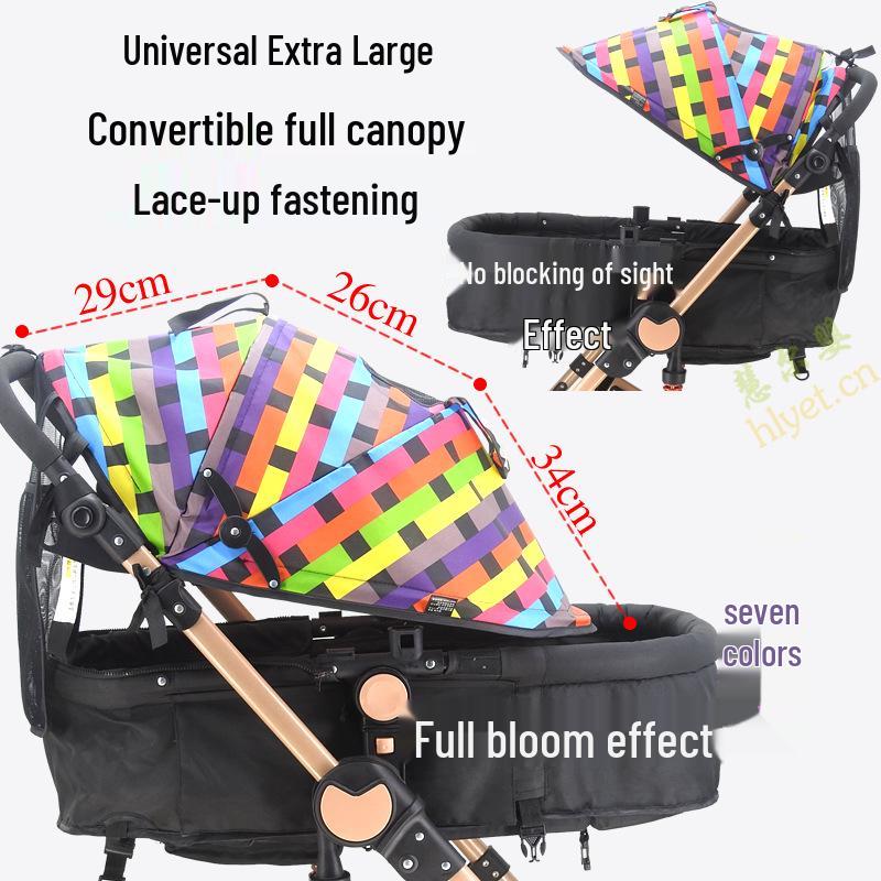 Universal Baby Stroller Sunshade Canopy with Pockets