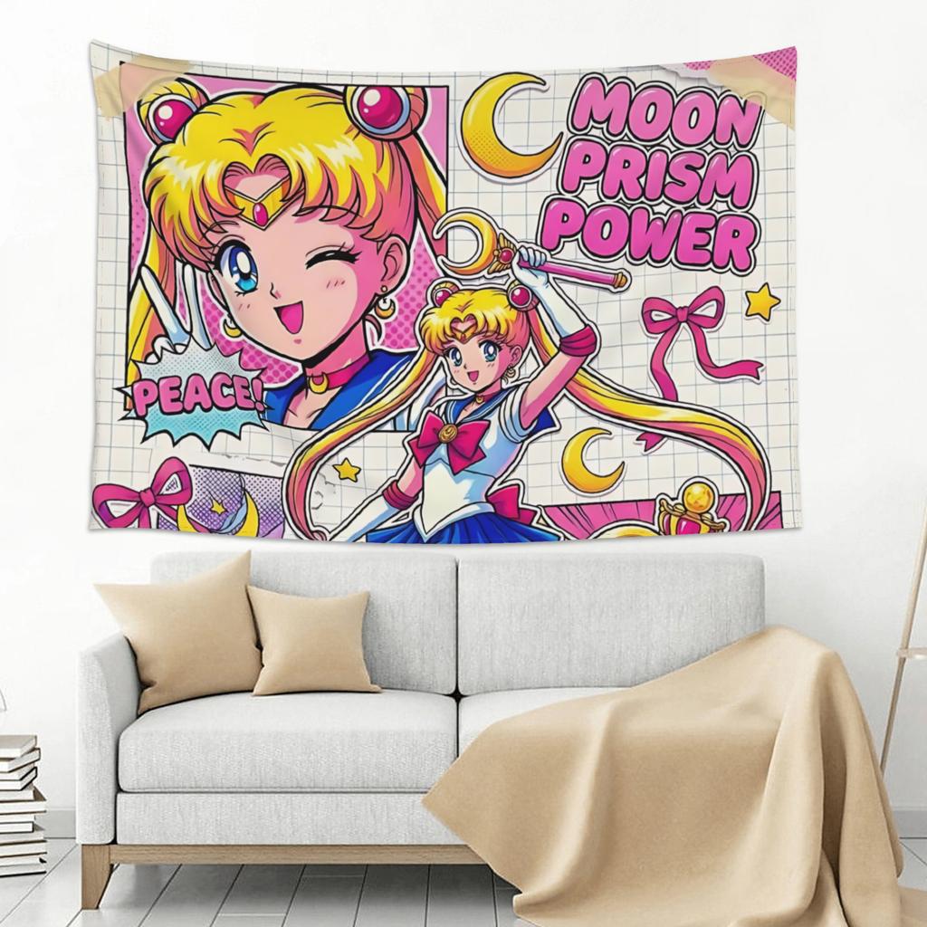 Sailor Moons Cutecore Tapestry Wall Hanging Blanket Tapestry Home Decor Items Wall Decorations