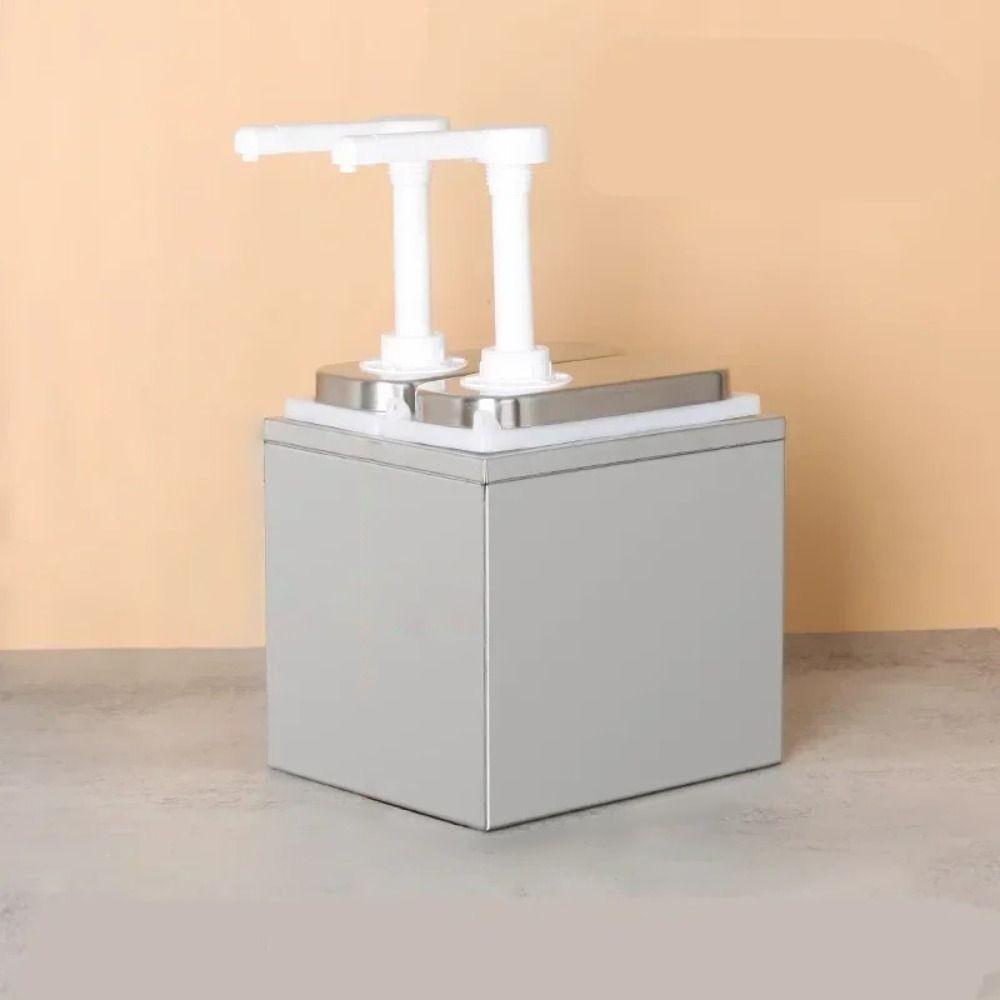 Stainless Steel Syrup Fructose Squeeze Bottle Hand Pressed Condiment Pump Dispenser Restaurant