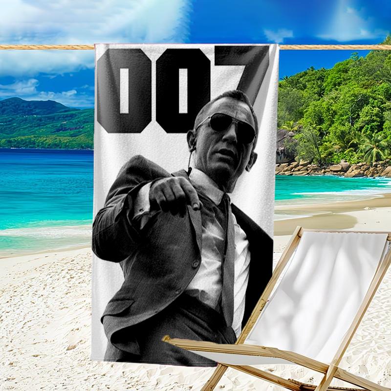 Ultra-Soft Beach Towel with 007 James Bond Theme,Ideal for Pool - Camping, Diving - Perfect Travel Essential, Vibrant Beach Towel.
