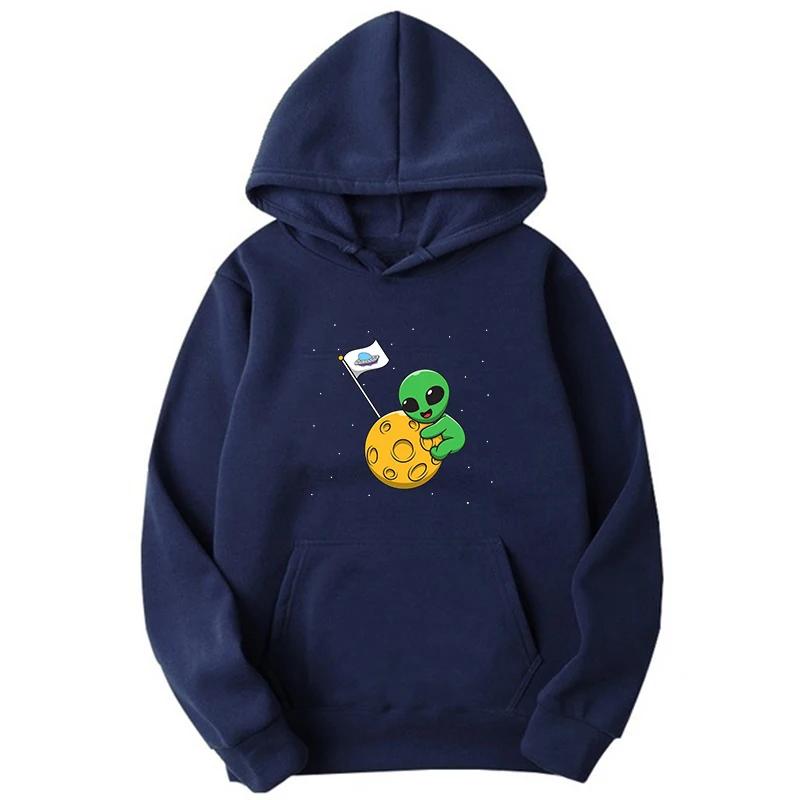 Heißer Verkauf Herren Hoodie Ich brauche mehr Platz Grüner Alien-Print Hoodie Herren/Damen Vintage Lässiges Sweatshirt Unisex Langarm Pullover