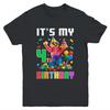 Its My 4th Four Birthday Building Brick 4 Four Old Boys Shirt Kid Short Sleeve Tee
