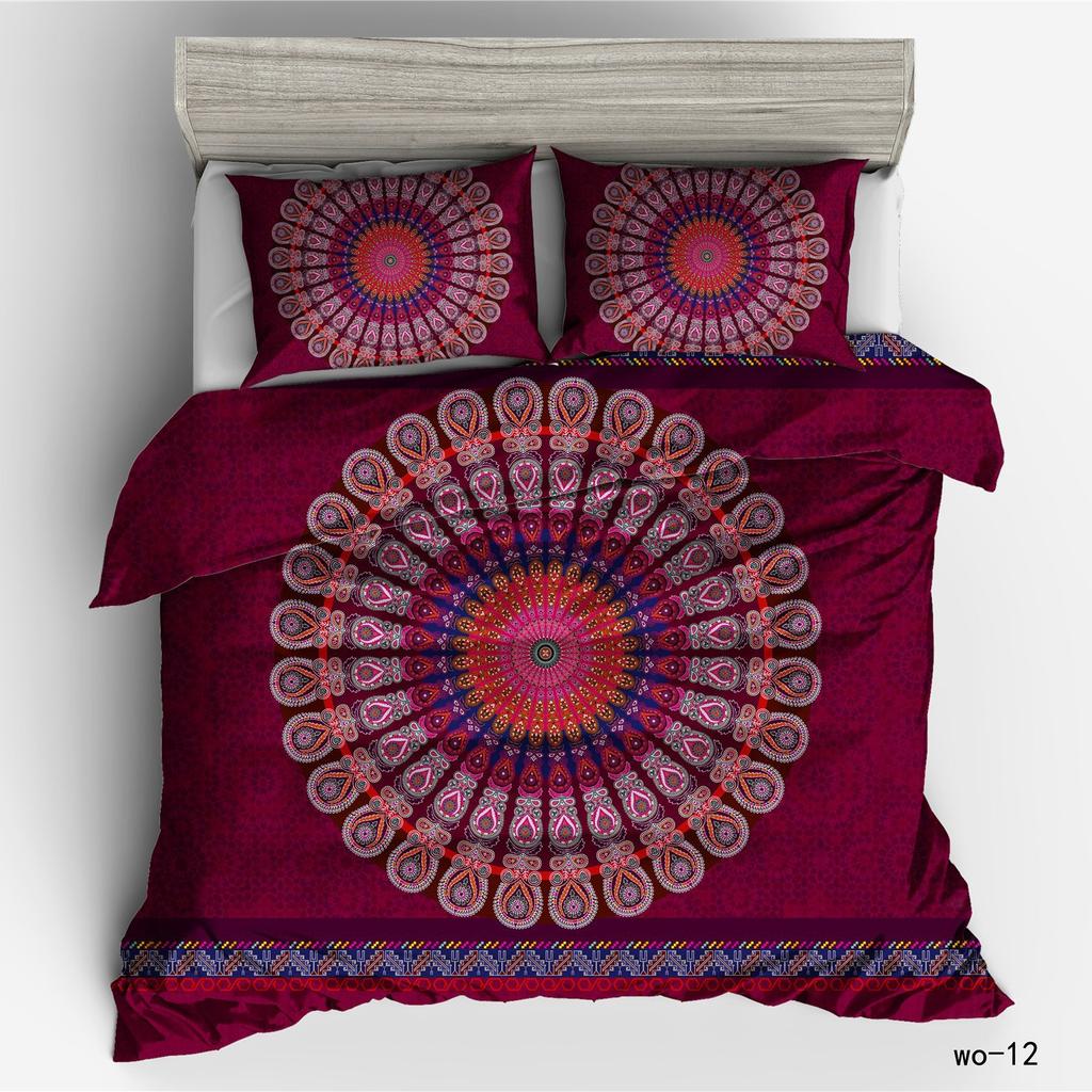 Home Textile Digital 3D Quilt Cover Pillowcase Three-Piece Duvet Cover