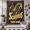 Wall Hanging Tapestry With Custom Name & Text, Scorpions Decorative Tapestry For Bedroom