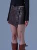 DILETTANTISME Pigment Vintage Vegan Leather Wrap Skirt (Br)