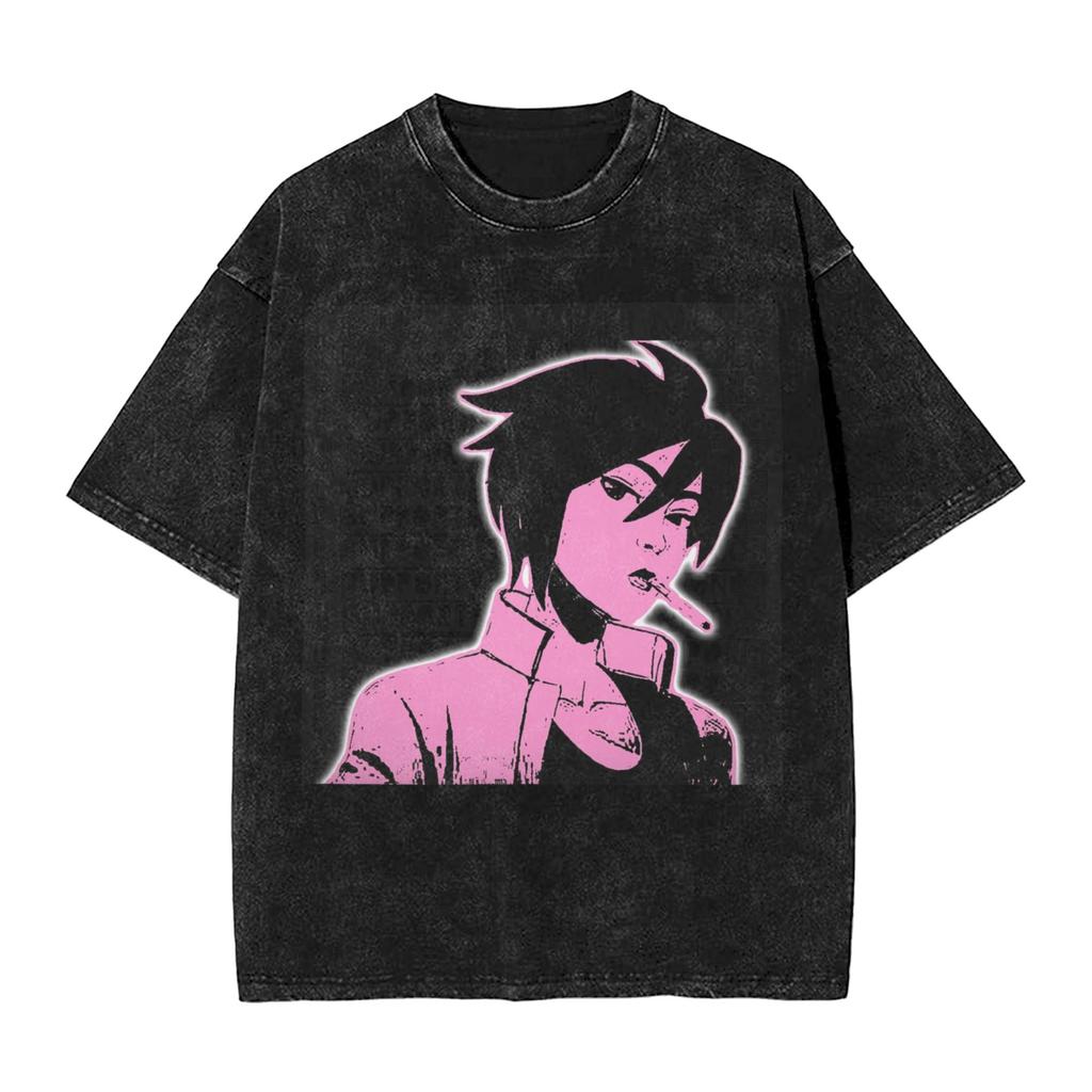 Mens TShirt Dispatch Game Washed T Shirts Fashion Summer Tees Streetwear Simple Casual Clothes Gift