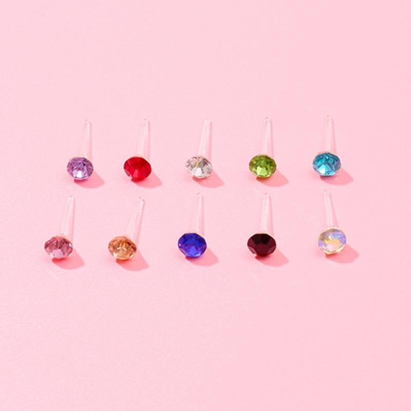 Anti Allergy Plastic Earrings Set Versatile Plastic Earrings Adornment Comfortable Resin Backs Ear Studs Ornament