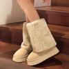 Women's shoes wide feet fat feet hairy thick-soled snow boots winter piled thickened medium cotton boots