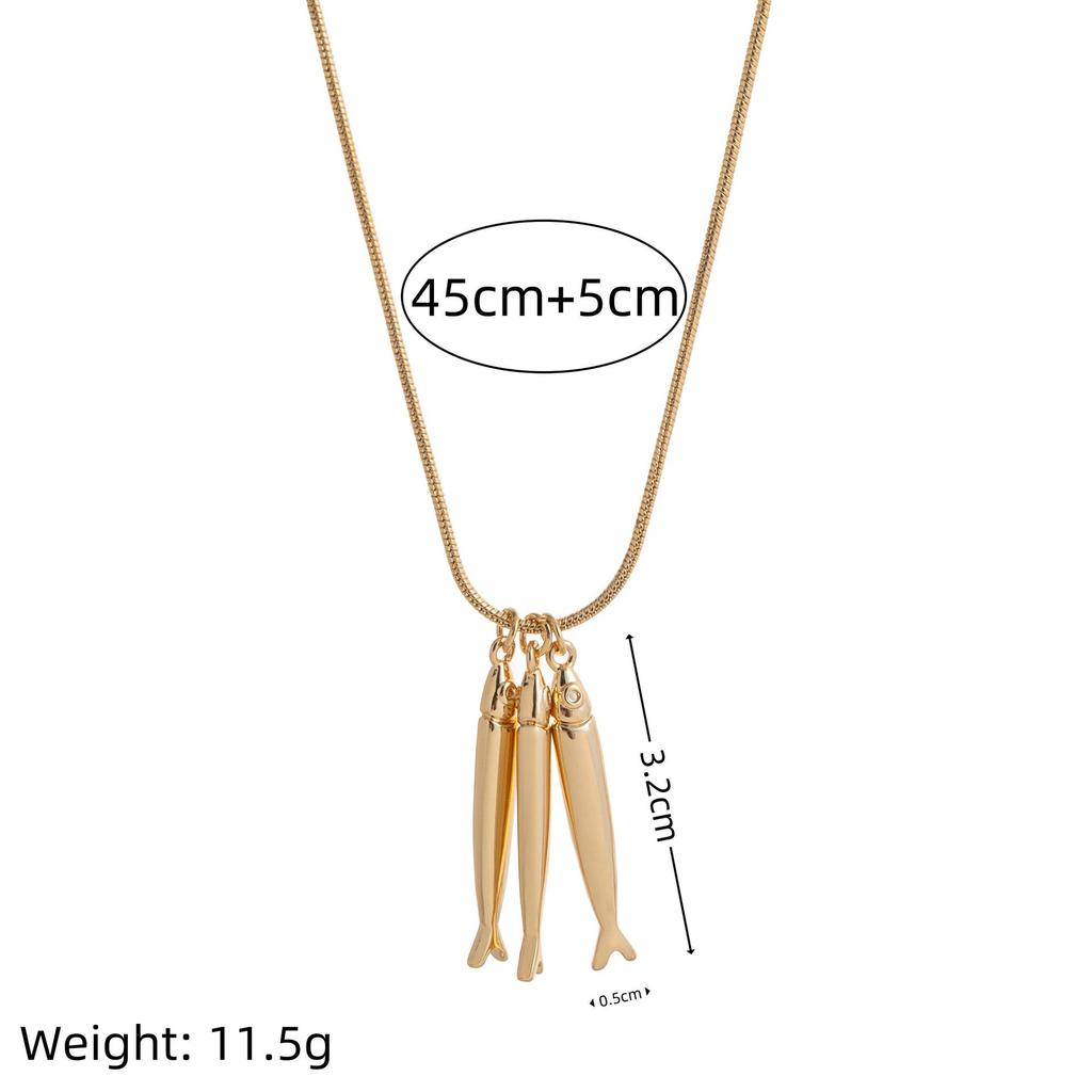 Copper Goldfish Shape Waterproof Pendant Necklace