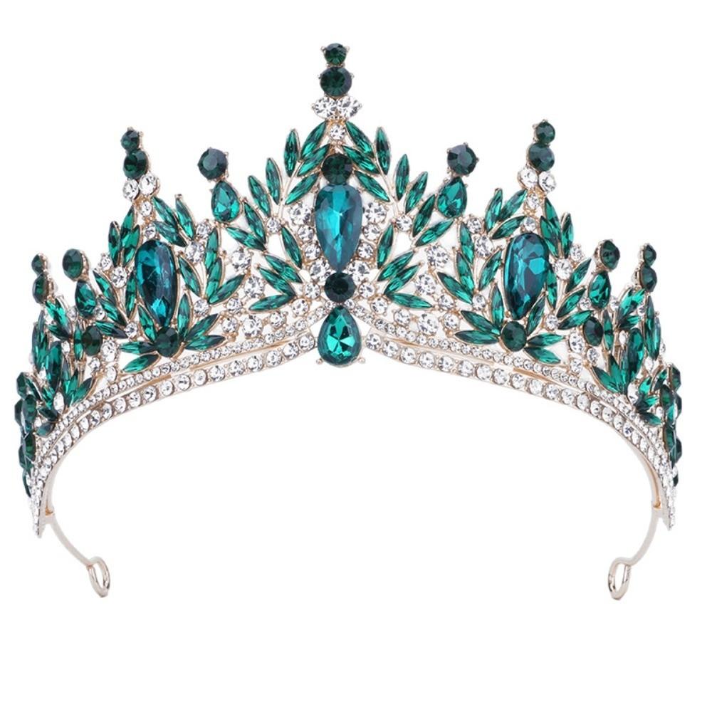 Vintage Rhinestone Queen Princess Crown Baroque Sparkling Bridal Tiaras Water Drop Crystal Headband Hair Jewelry Accessories