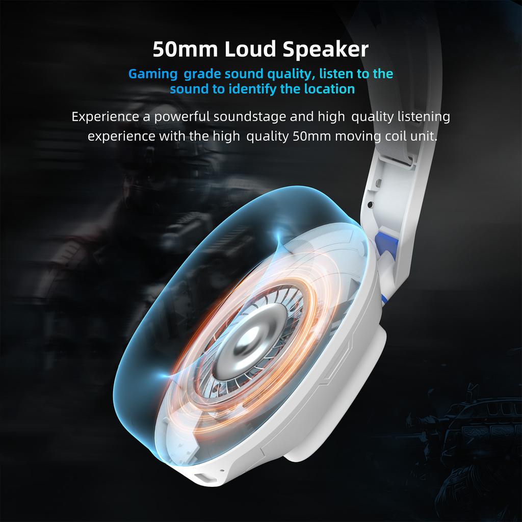 Wired Gaming Headset Adjustable Headband 2.4G Wireless Gaming Headset Comfortable USB and Type C Receiver 4 Modes for Computer