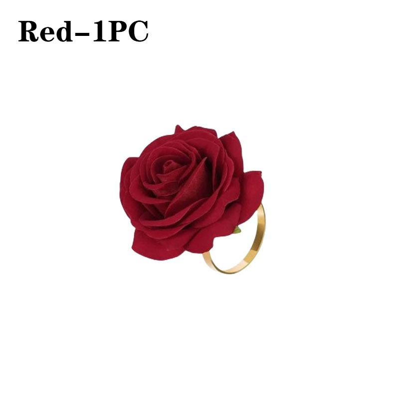 Valentine's Day Christmas Rose Napkin Rings Wedding Banquet Hotel Table Setting Decor DinnerNapkin Holders for Special Occasions