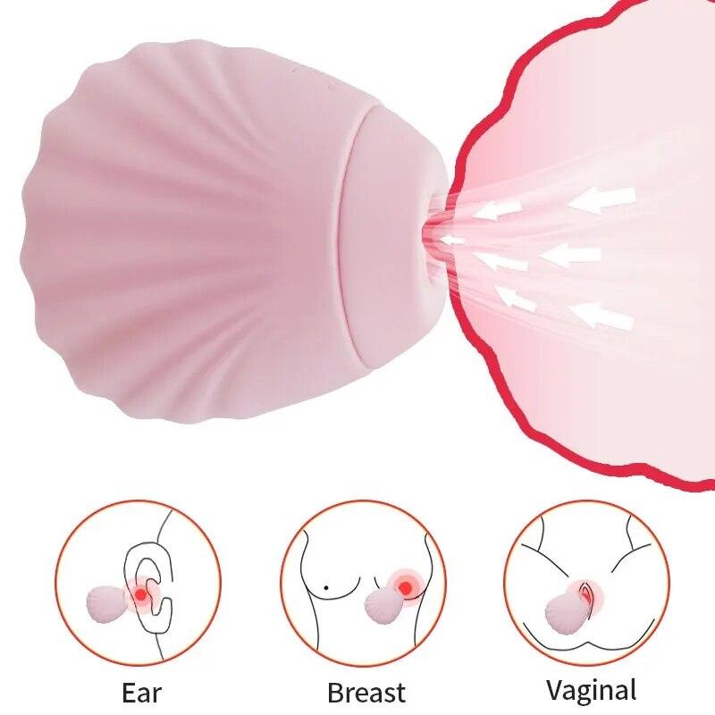 Shell Shaped Vagina Sucking Vibrator Women's Nipples Clitoral Suction Cup Oral Stimulation Powerful Product Adult Sex Toy