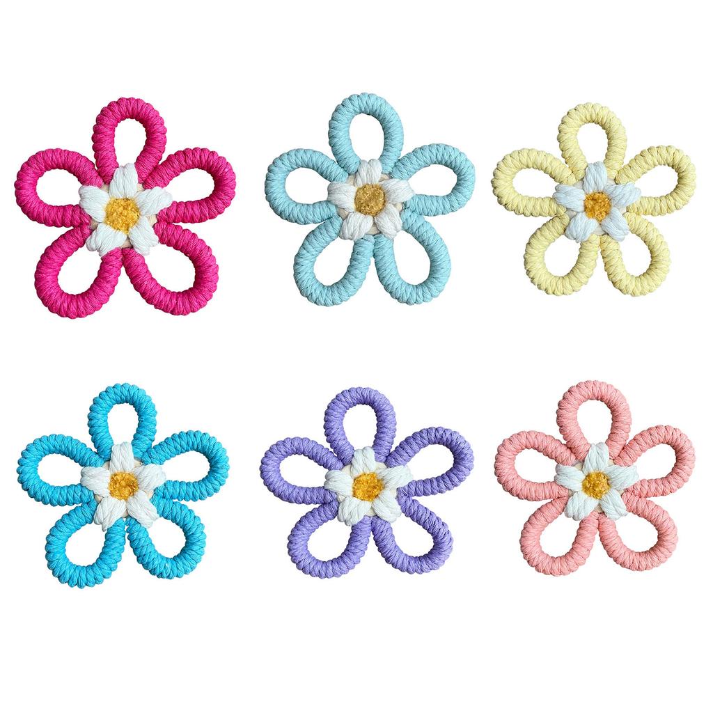 Woven Macrames Colorful Flower Wall Art Decoration for Living Room or Baby Kids Bedroom Nursery Wall Hanging Ornament