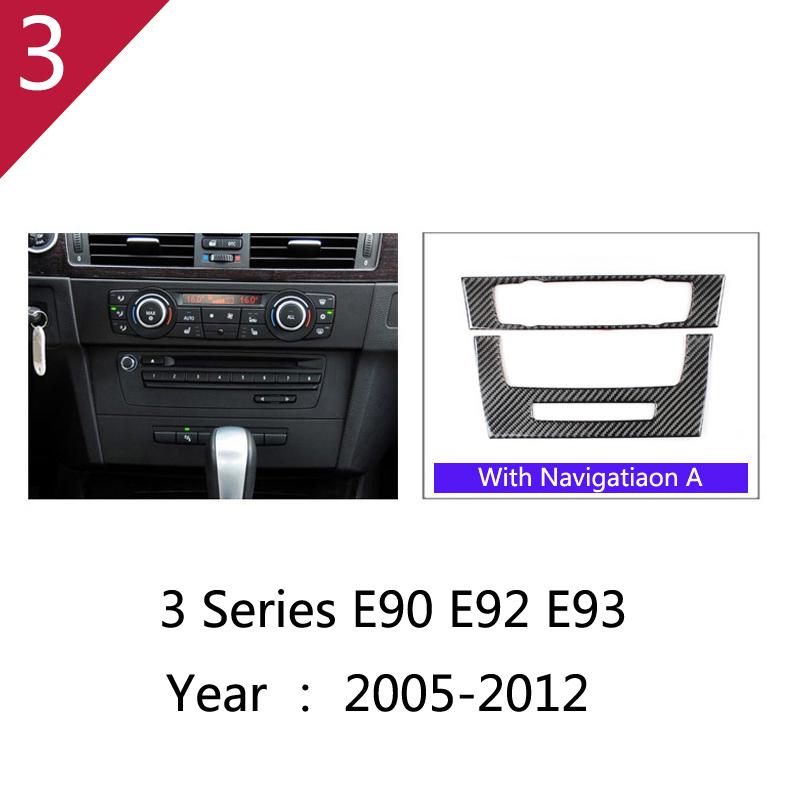 Carbon Fiber Gear Shift Panel Trim Sticker for BMW 3 Series E90 E92 E93 2005-2012 Car Inner Center Control Decorative Accessory