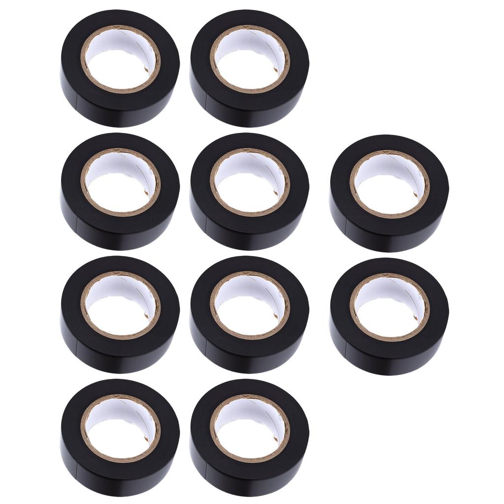 10 Rolls Black Electrical Tape 600V PVC Water Proof Tape 20mm X 10M Strong Adhesive Flame Retardant for Indoor Outdoor