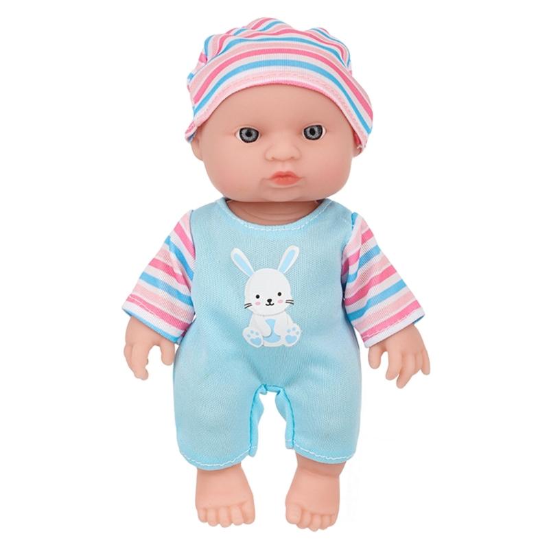 

6.5in Life Like Reborns Baby Doll for Kids Caucasian Dolls with Jumpsuit and Hat Comforting Toy for Girl Parenting Game 1