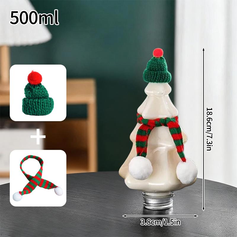Christmas Party Decoration  Christmas Plastic Water Bottle Gingerbread Man Snowman Shaker Cup Juice Drink Bottles Kids Gifts