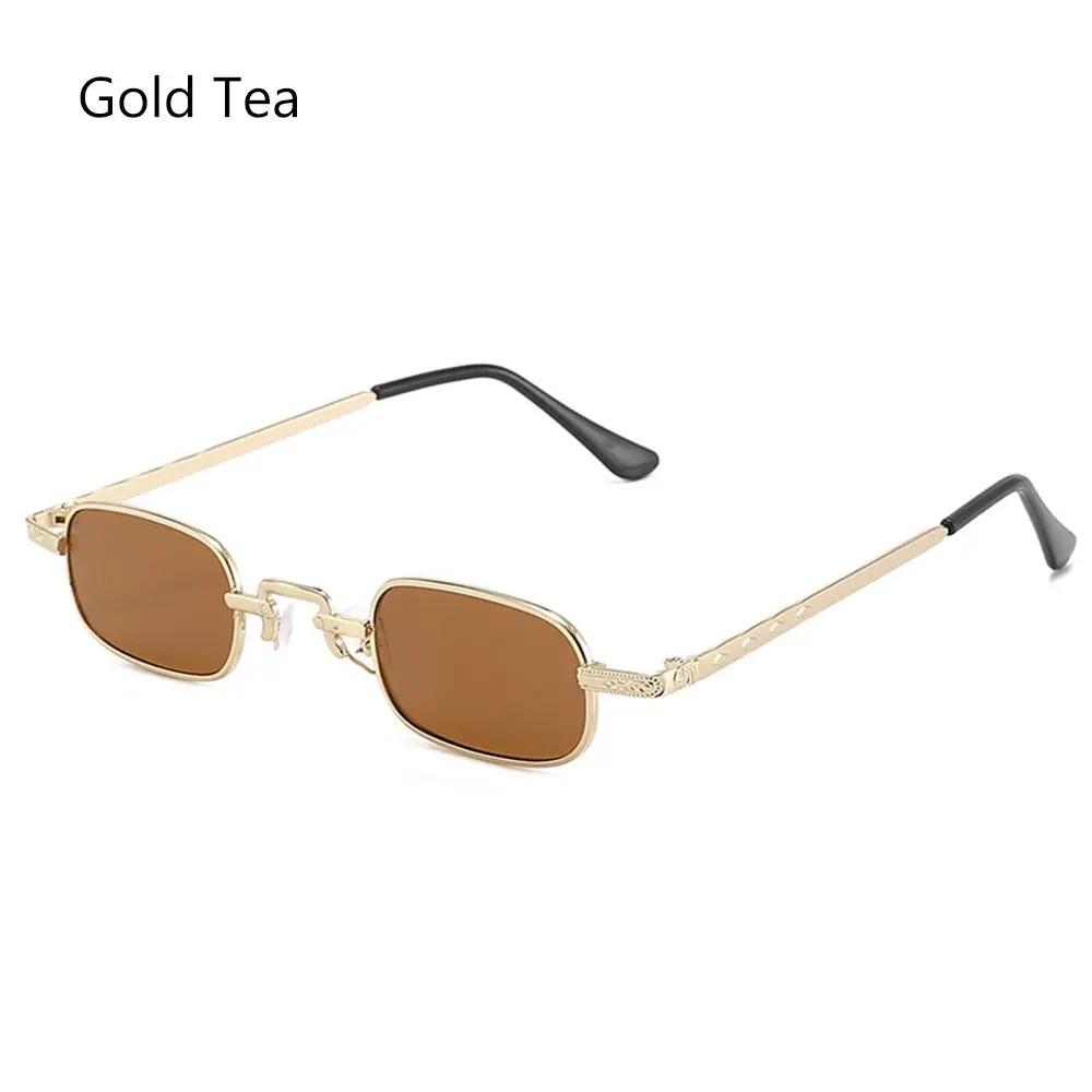 

Small Rectangle Sunglasses for Women Men Retro Metal Frame Punk Sun Glasses Vintage Travel Shades UV400 Protection