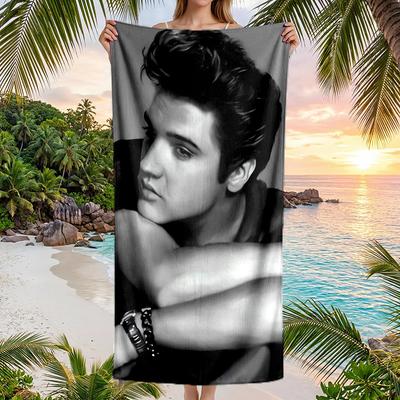 Serviette de Plage Mode Elvis Presley Portable Douce Séchage Rapide pour Natation Camping Vacances