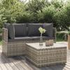 Day and Night - Day and Night 3-piece Garden Furniture Set and Gray Synthetic Rattan Cushions