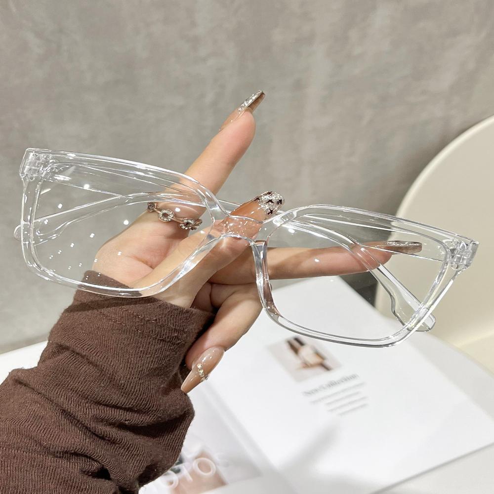 Fashion Leopard Print Eyewear Aesthetic Oversized Frame Clear Lens Specs Classic Square Optical Glasses Acetate Material