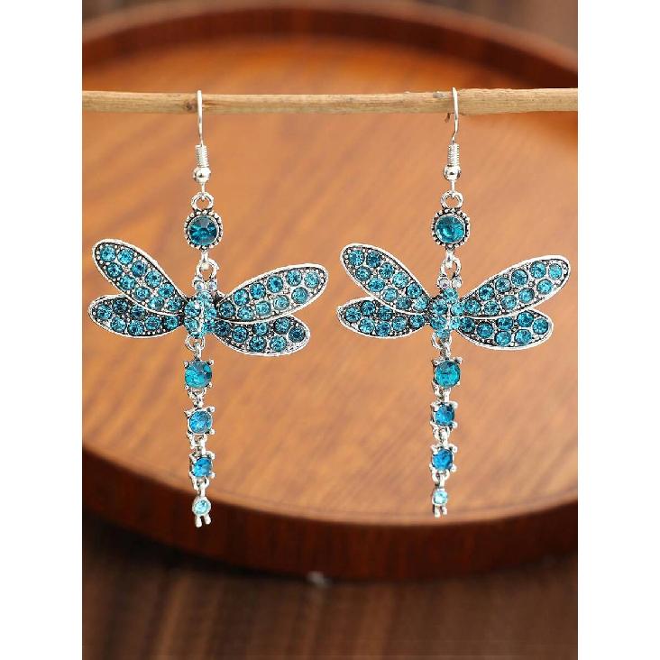 2 Stück Vintage Schmetterling Lange Ohrringe, Insekt Libelle Ohrringe, Einzigartiger Tier Libelle Anhänger Ohrringe Für Frauen