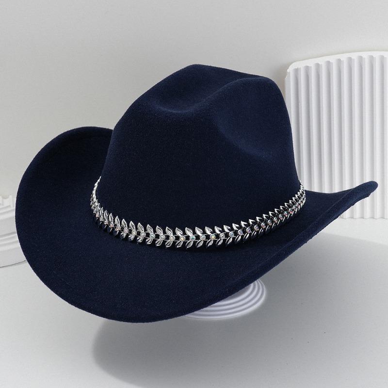 Unisex Panama Französischer Stil Jazzhut Mit Blatt Strassgürtel Für Party