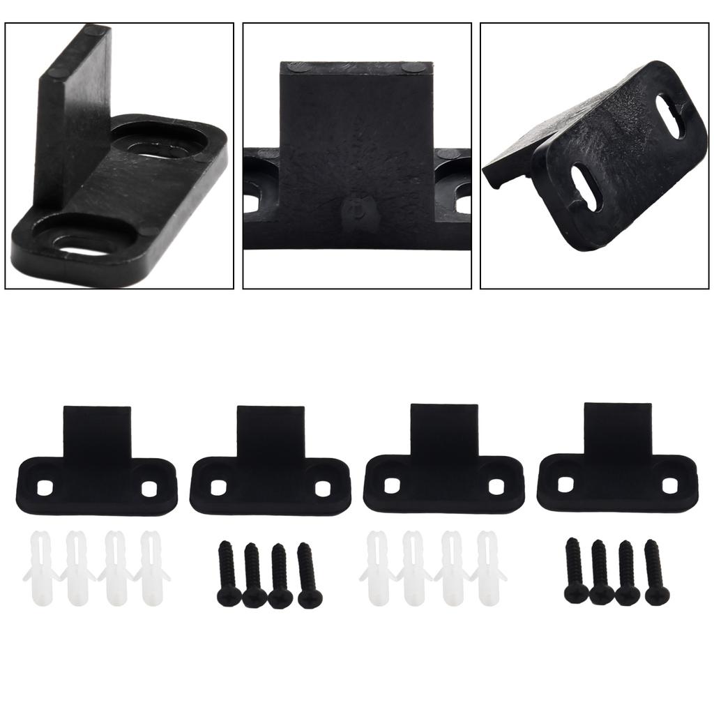 Floor Guide Shock Stoppers Barn Door Home Kit Plastic Reliable Sliding Rail With Screws Adjustable Black Brand New