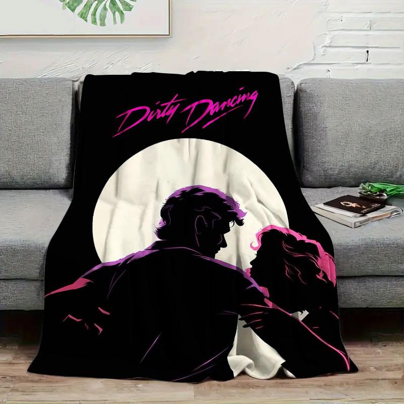 1Pc DirtyDancing Print Flannel Blanket, High quality Comfortable for All Seasons, Home Decor, Warmth and Comfort, Perfect for Christmas Gifts