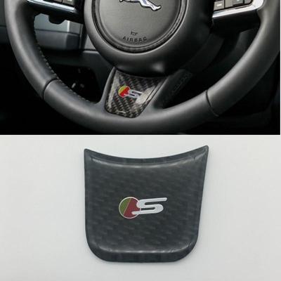 Adesivo de emblema de volante de carro de fibra de carbono para Ja/guar XFL/XF XE F-PACE Decalque de emblema de estilo de carro