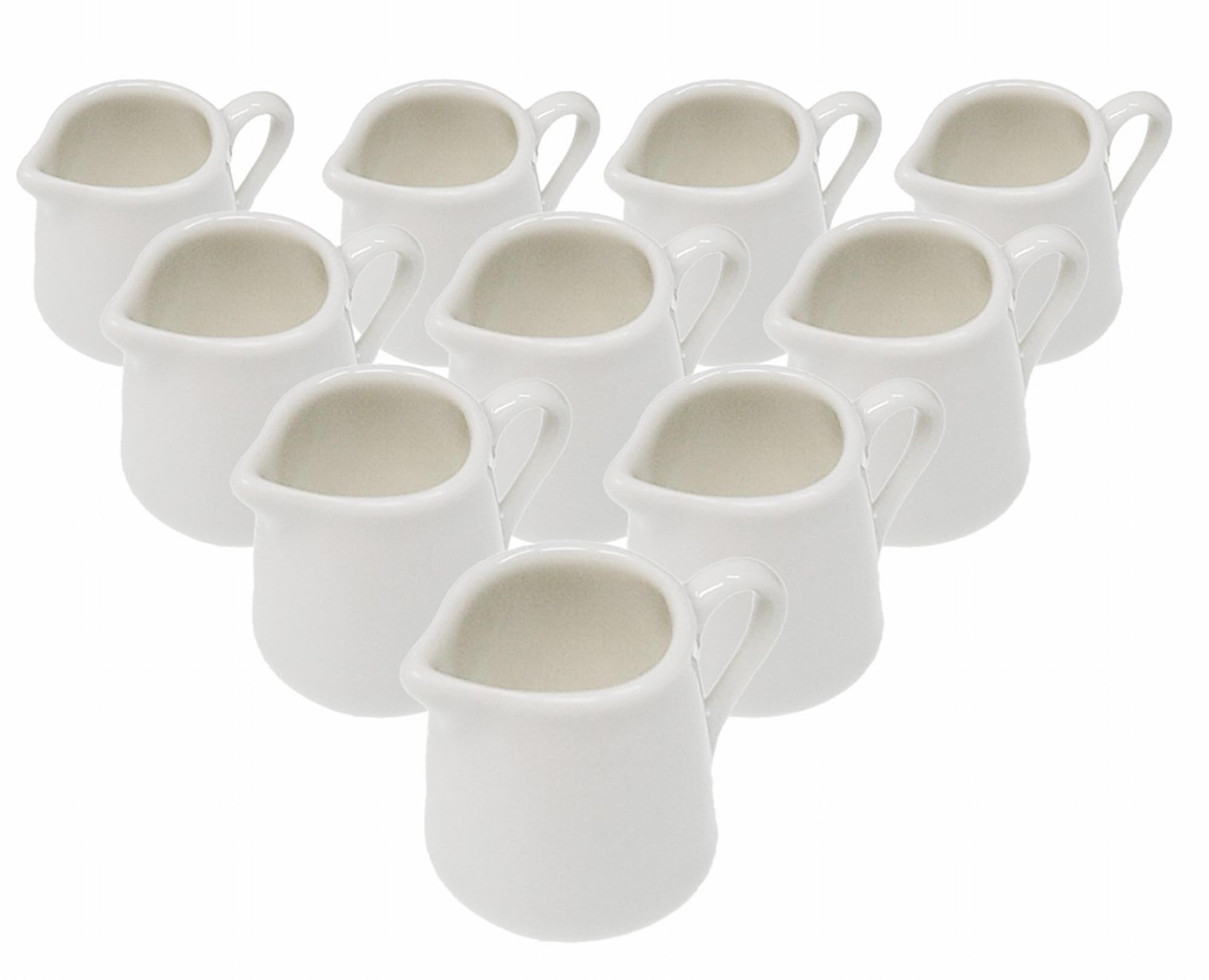 

Set of 10 Single-Serve 10ml Milk Pitchers, Ceramic, Creamer, Microwaveable, Dishwasher Safe, Pure White, Made in Japan, Mino Ware, ACS WEB SHOP