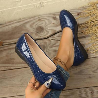 Women's Plus Size Wedge Loafers Spring New Casual Leatherette Single Shoes